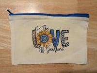 Image 1 of For The Love Of Sunshine, Blue Zipper Make-Up Bag