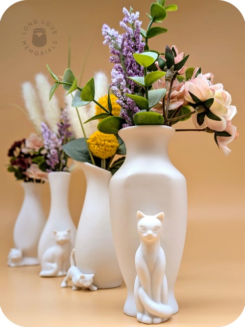 Image of Cat Goddess Vase - Egyptian Bastet Statue Small Bud Vase