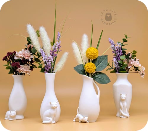 Image of Cat Goddess Vase - Egyptian Bastet Statue Small Bud Vase