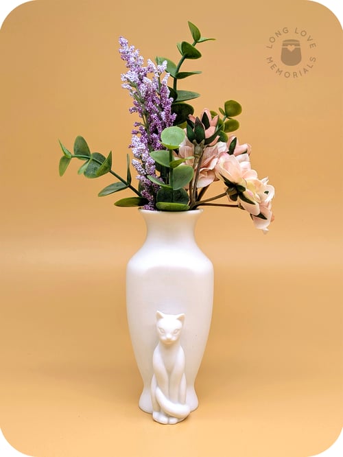 Image of Cat Goddess Vase - Egyptian Bastet Statue Small Bud Vase