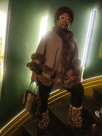 Image 1 of Cape with faux fur