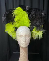 Image 1 of Lime Green and Black Extra Large Feather Clip