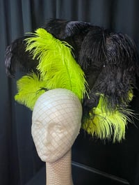 Image 3 of Lime Green and Black Extra Large Feather Clip