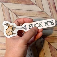 Medieval Rabbit "F*ck ICE" Sticker