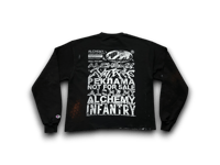 Image 2 of Black samurai Akira Princeton University upcycled screen print black/yellow sweatshirt