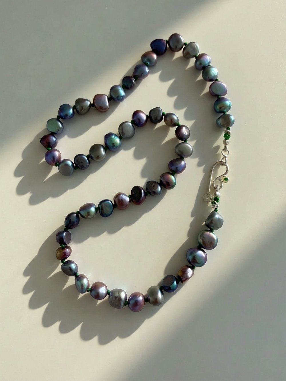 Image of Hand-Knotted Peacock Pearl Necklace