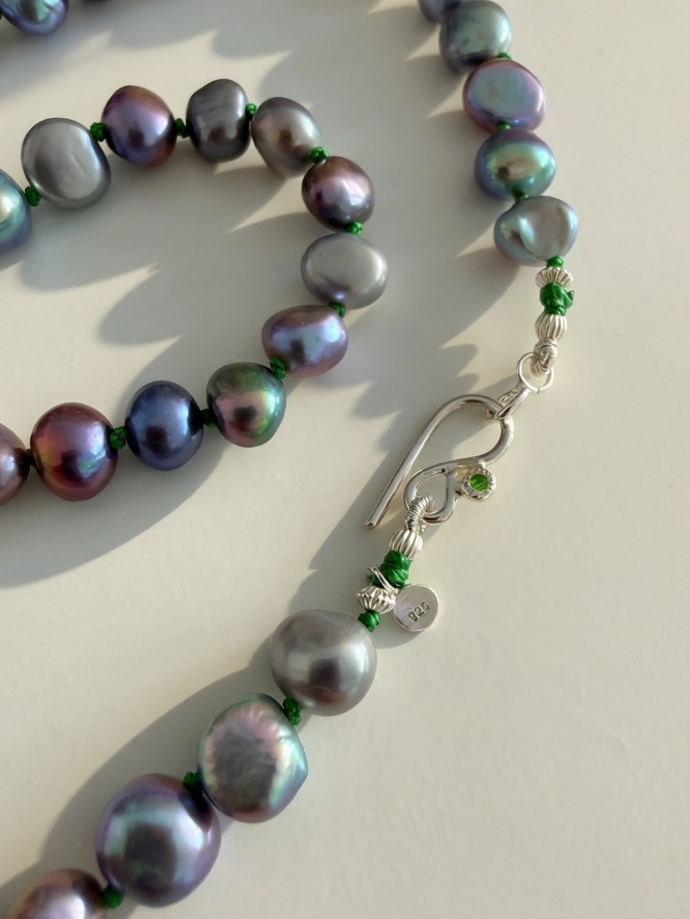Image of Hand-Knotted Peacock Pearl Necklace