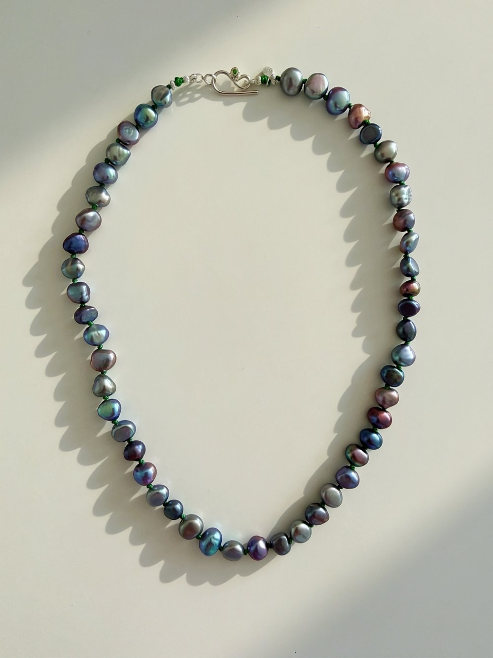 Image of Hand-Knotted Peacock Pearl Necklace