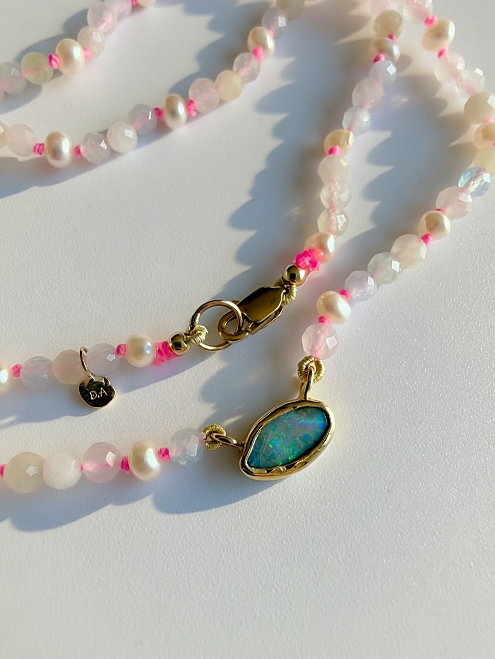 Image of Morganite with Boulder Opal Necklace