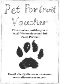 Image 2 of A5 Watercolour and Ink Pet Portrait Voucher