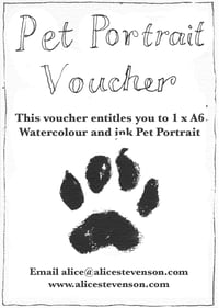 Image 2 of A6 Watercolour and Ink Pet Portrait Voucher
