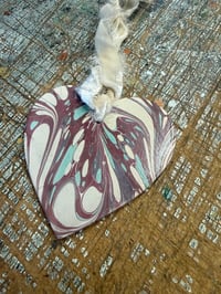 Image 4 of Individually Hand Marbled Ceramic Heart 