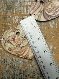 Image 3 of Hand Marbled Wooden HEART Garland - one-of-a-kind 