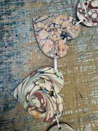 Image 5 of Hand Marbled Wooden HEART Garland - one-of-a-kind 