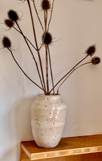 Image 3 of Stoneware Fleck Pot with Oatmeal Glaze