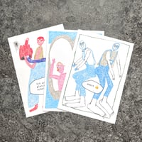 Set: 3 romantische / nette Karten