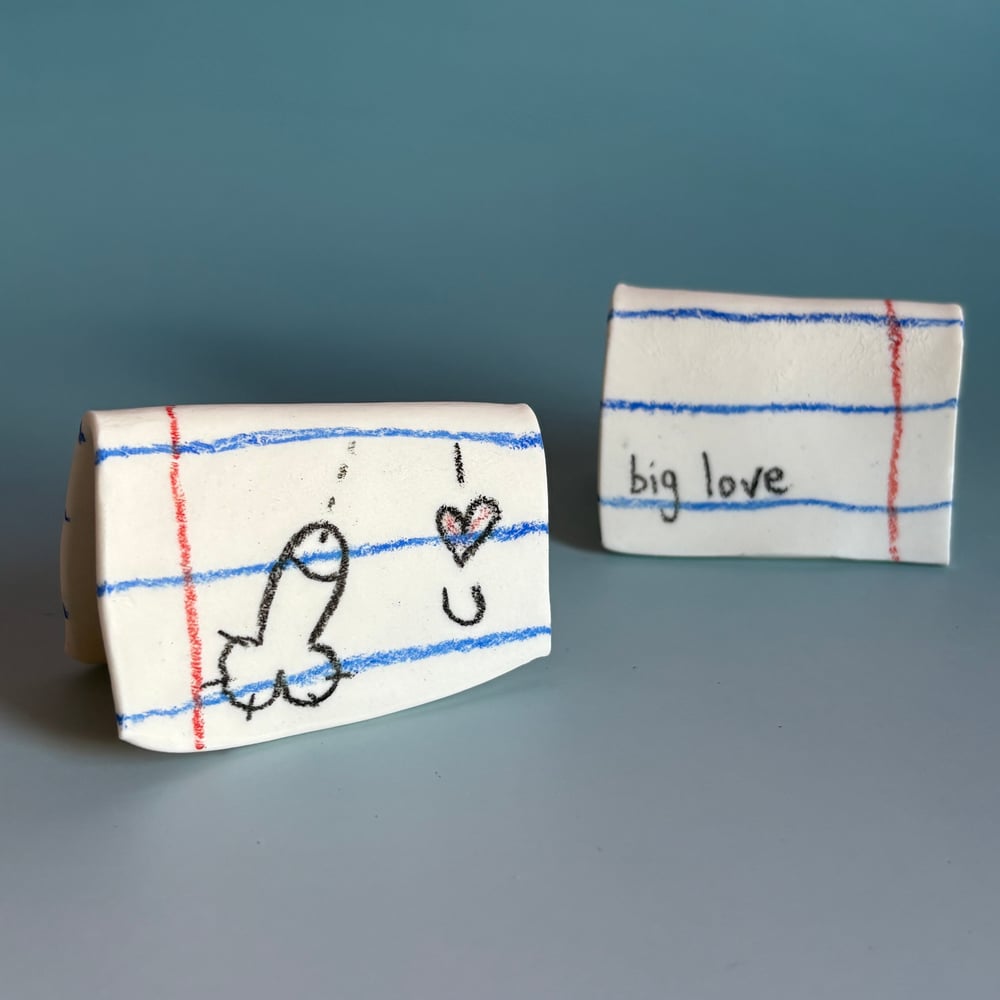 Image of I ❤️ U 💦 ceramic card 