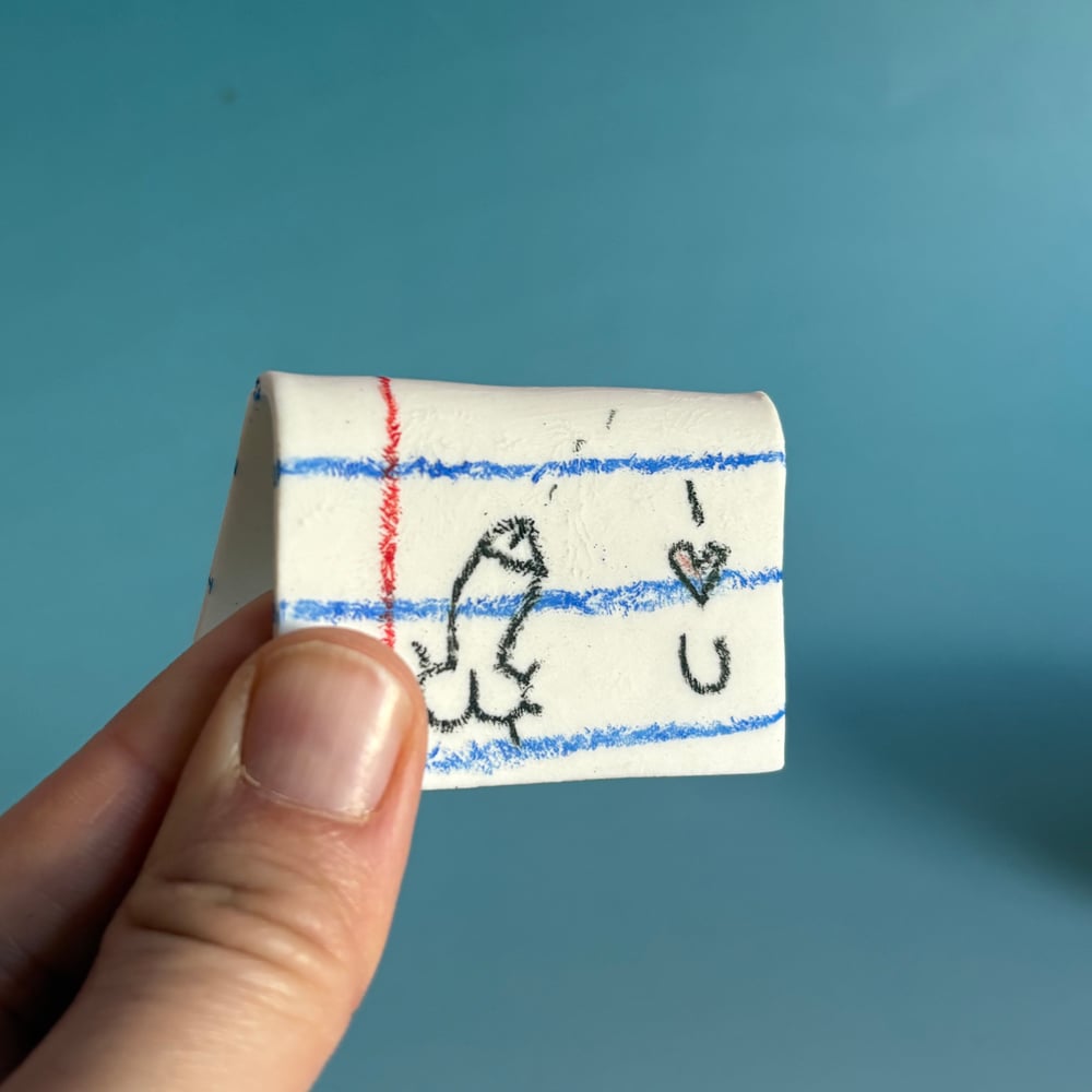 Image of I ❤️ U 💦 ceramic card 