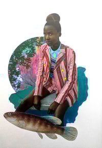 Image 1 of Girl at Pond - Collage analogico