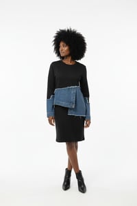 Image 2 of Denim split top