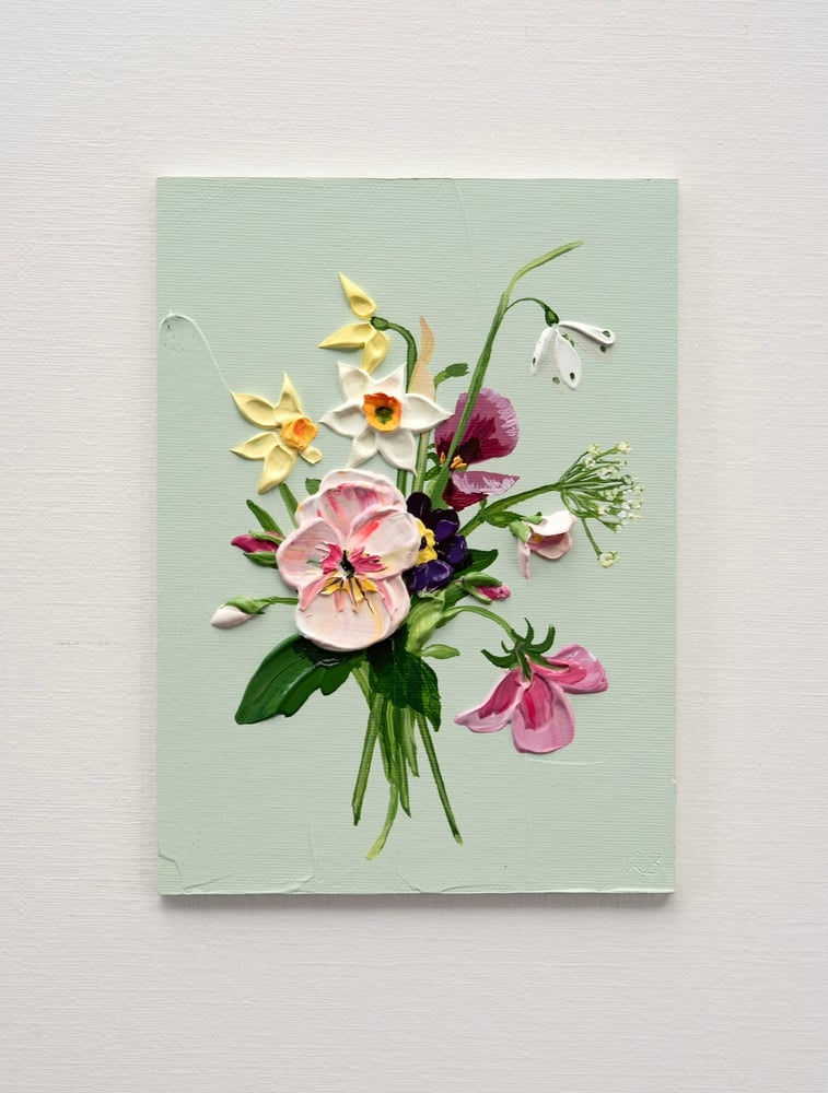 Image of Spring Posy On Mint Green