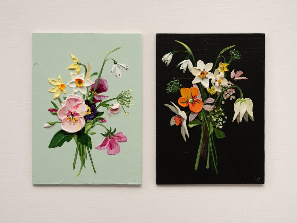 Image of Spring Posy On Black I