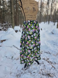 Image 2 of Cotton Knit Floral Maxi Skirt with Pockets - Small/Medium 