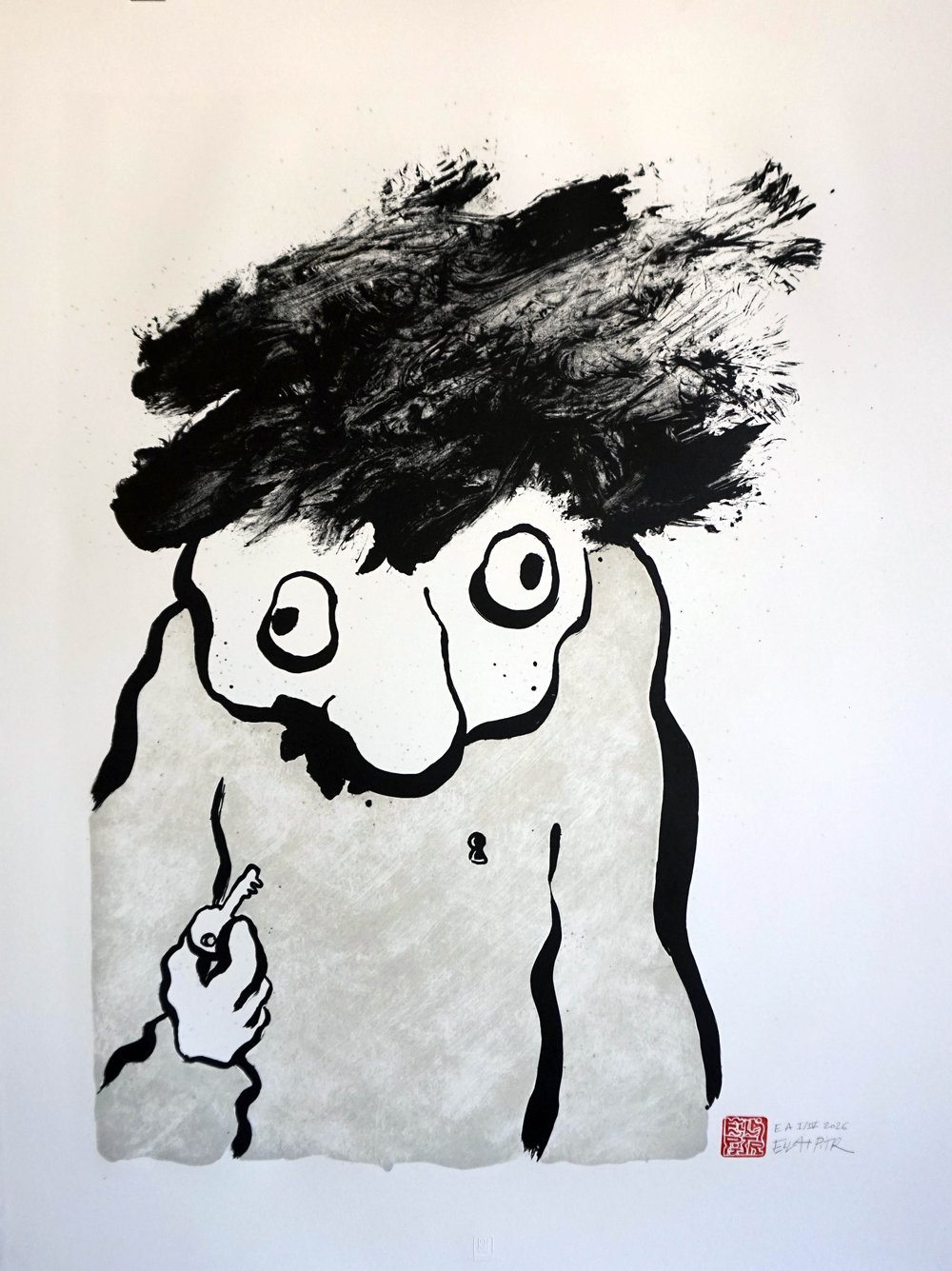 Image of Lithographie "Laisse nous la clé en partant" 