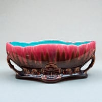 Image 1 of Grande jardinière en barbotine Art Nouveau - Orchies - faïence céramique avec anses - 1920