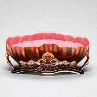 Image 5 of Grande jardinière en barbotine Art Nouveau - Orchies - faïence céramique avec anses - 1920