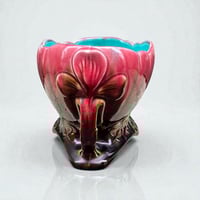 Image 8 of Grande jardinière en barbotine Art Nouveau - Orchies - faïence céramique avec anses - 1920