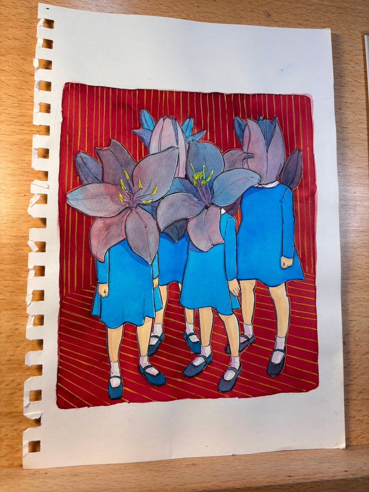 Image of Flower Girls 7x10 original painting