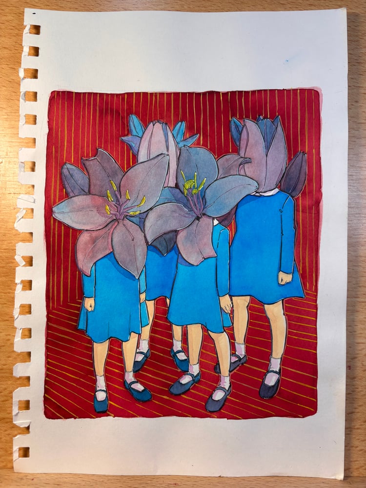 Image of Flower Girls 7x10 original painting