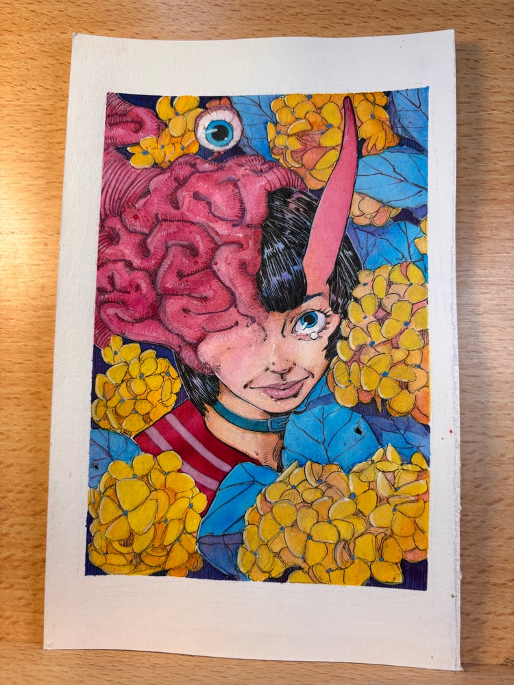 Image of Daydreaming 5.5x8.5 original painting