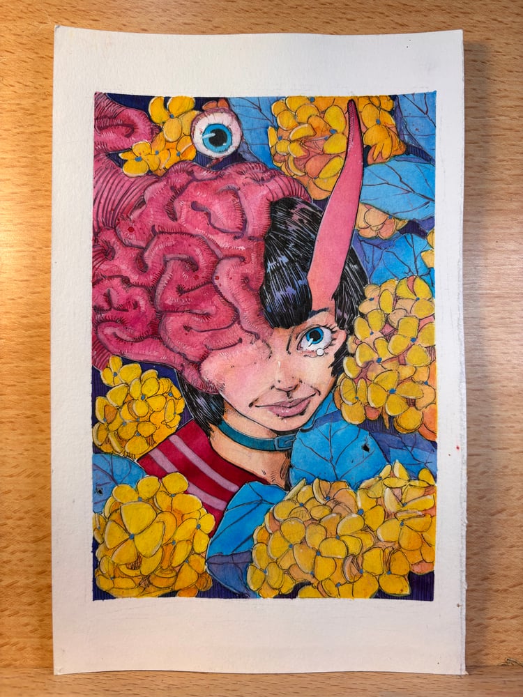 Image of Daydreaming 5.5x8.5 original painting