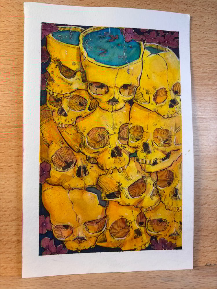 Image of Genocide 5.5x8.5 original painting