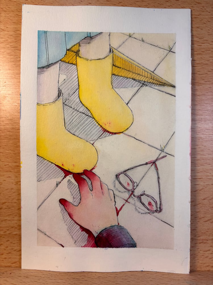 Image of Neighbourhood Watch 5.5x8.5 original painting