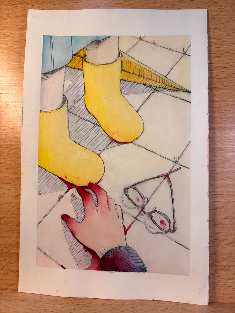 Image of Neighbourhood Watch 5.5x8.5 original painting