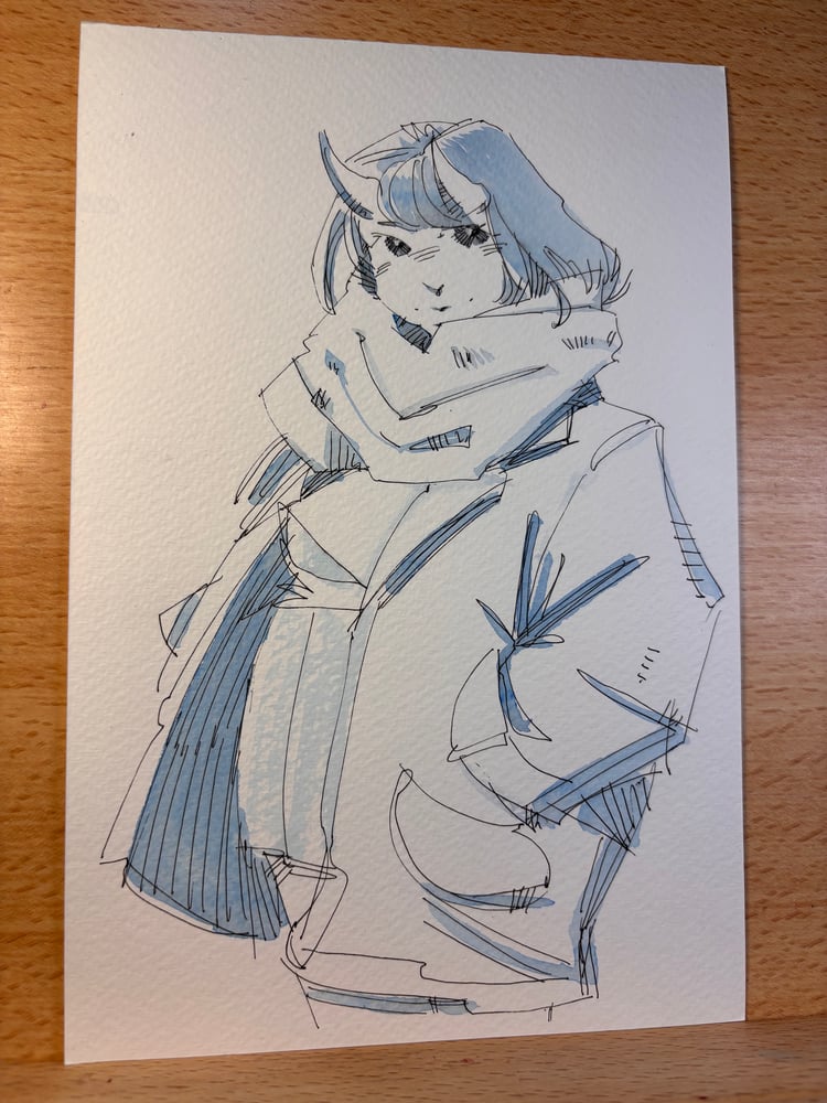 Image of Horn Girl 6x9 sketch