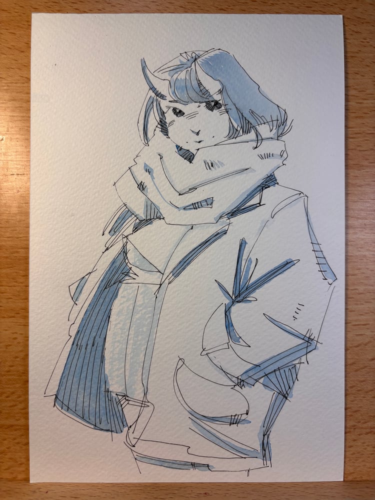 Image of Horn Girl 6x9 sketch