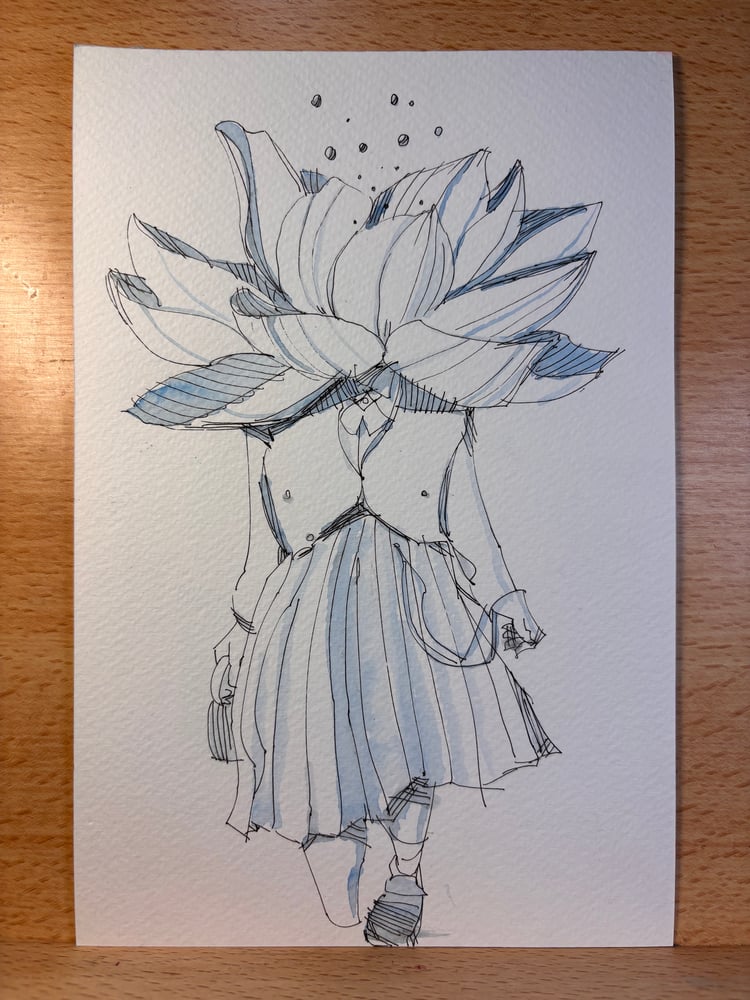 Image of Flower Girl 2 6x9 sketch