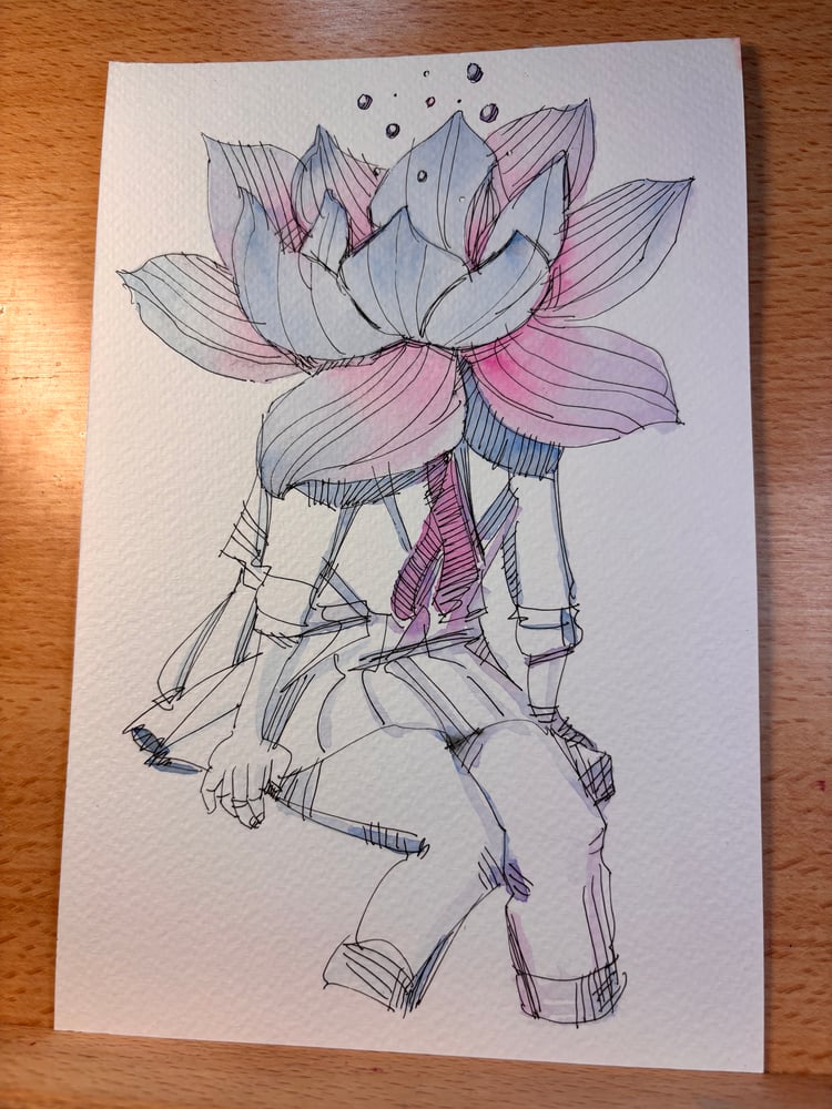 Image of Flower Girl 3 6x9 sketch