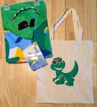 Image 2 of Joe Cool T-Rex Beach Bag and Hooded Towel Set