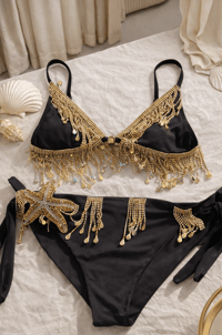 Image 1 of Black and Gold Starfish Bikini