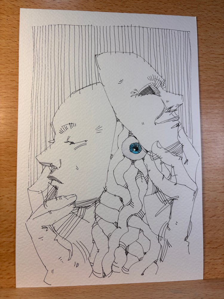 Image of Facing Yourself 6x9 original sketch