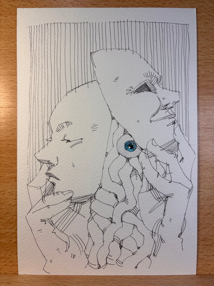 Image of Facing Yourself 6x9 original sketch