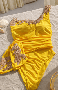 Image 1 of Yellow and Gold Motif Swimsuit