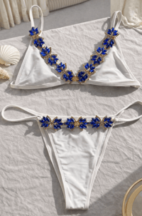 Image 1 of White / Blue Cala Llonga Bikini