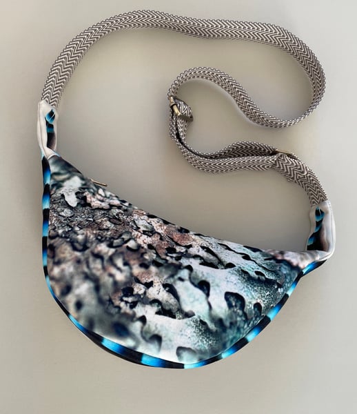 Image of Lichen + jay feather, large velvet crossbody sling bag