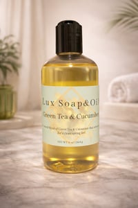 Green Tea & Cucumber 8 oz. Shower Oil Handmade Nourishing Body Oil